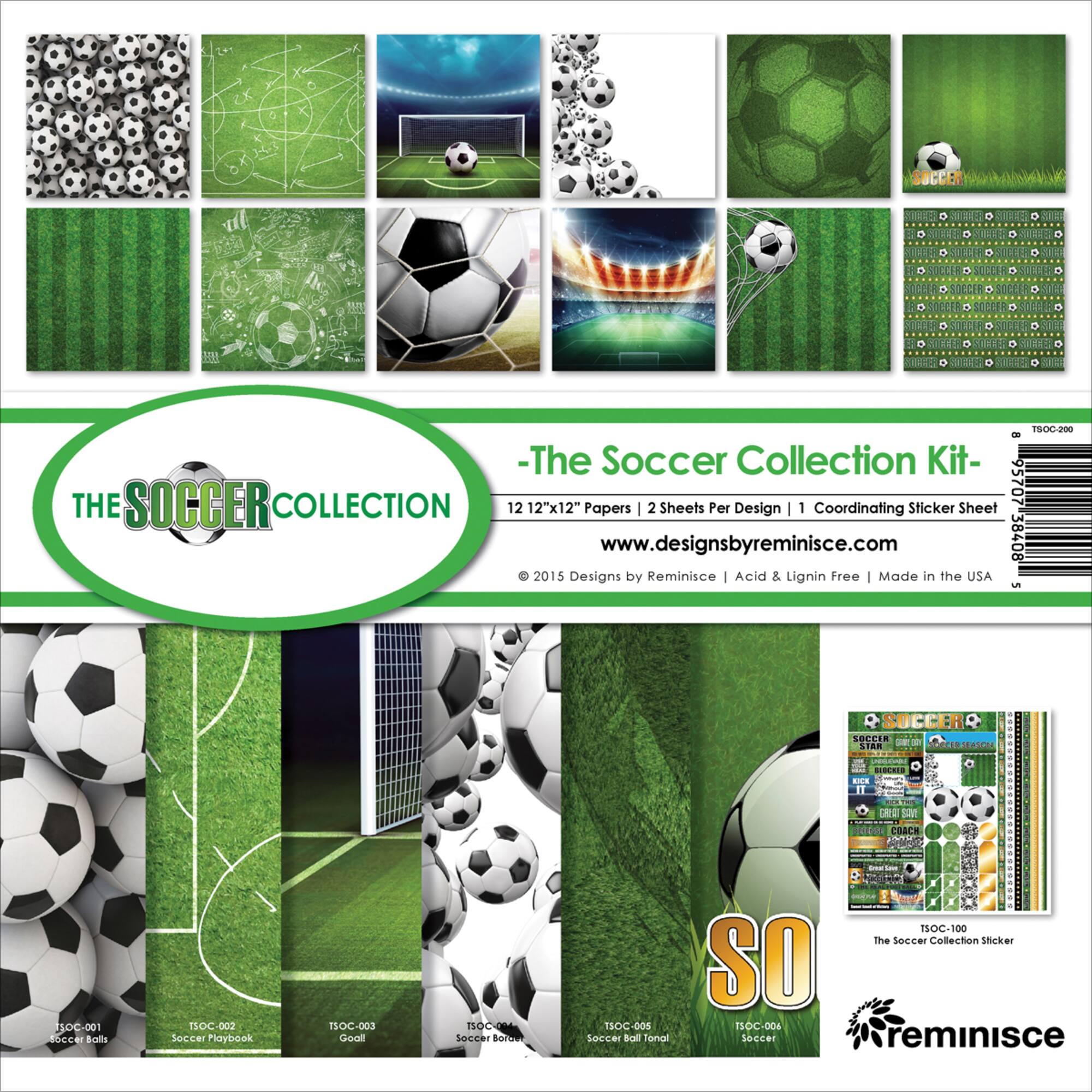 Reminisce Collection Kit 12"X12"-Soccer